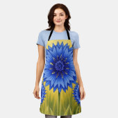 Stralende Bloemblad: Korenbloem Blauw Schort (Gedragen)