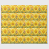 Stralende Bloemblad Serie – Boterbloem Cadeaupapier (Vlak)