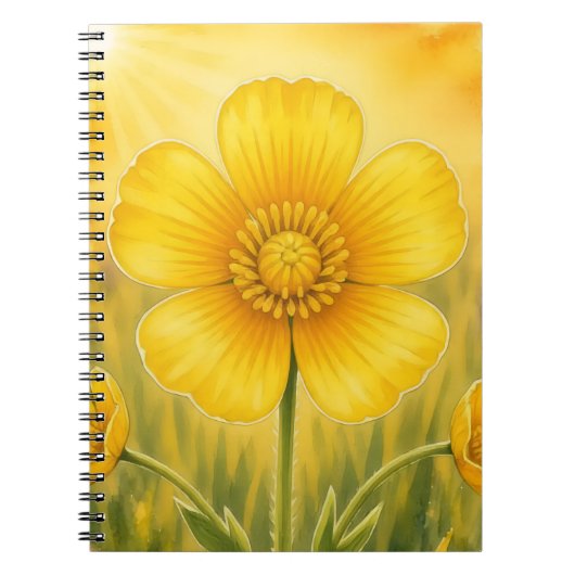 Stralende Bloemblad Serie – Boterbloem Notitieboek (Voorkant)