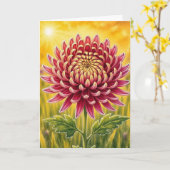 Stralende Bloemblad Serie – Chrysant Kaart (Gele Bloem)