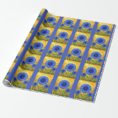 Stralende Bloemblad Serie – Korenbloem Cadeaupapier (Uitgerold)
