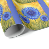 Stralende Bloemblad Serie – Korenbloem Cadeaupapier (Rol Hoek)