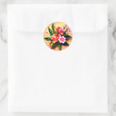 Stralende bloemboeketgloed ronde sticker (Tas)