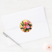 Stralende bloemboeketgloed ronde sticker (Envelop)