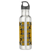 Stralende Bloemen: Gouden Zonnebloem: Eco Chic Des Waterfles (Achterkant)