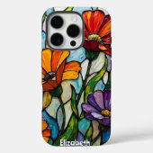 Stralende bloemen in glazen panelen Case-Mate iPhone case (Achterkant)