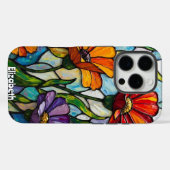 Stralende bloemen in glazen panelen Case-Mate iPhone case (Achterkant (horizontaal))
