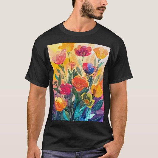 Stralende bloemen t-shirt (Voorkant)