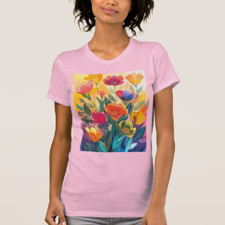 Stralende bloemen t-shirt