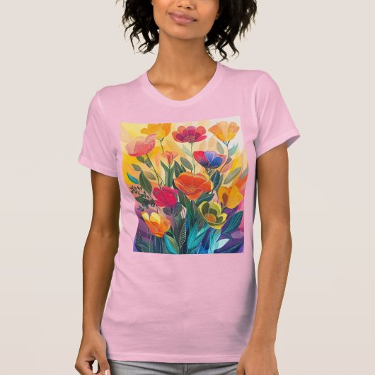 Stralende bloemen t-shirt (Voorkant)
