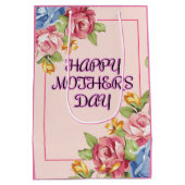 Stralende bloemen voor mama medium cadeauzakje (Achterkant)