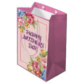 Stralende bloemen voor mama medium cadeauzakje (Achterkant Gekanteld)