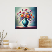 Stralende bloemengloed poster (Keuken)