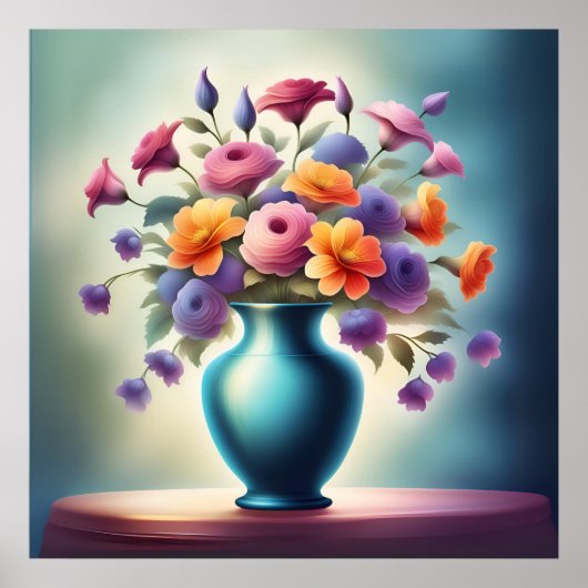 Stralende bloemengloed poster (Voorkant)