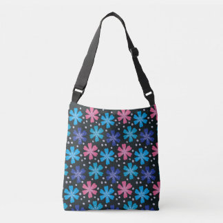 Stralende Bloesems (aqu, blu, roze, blokbkgd) Crossbody Tas