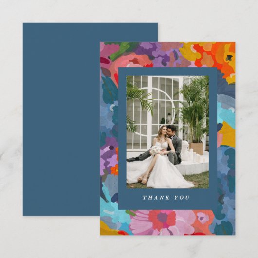 Stralende bloesems bedankkaart (Voorkant / Achterkant)