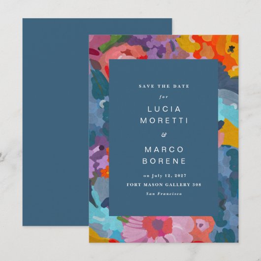 Stralende bloesems save the date (Voorkant / Achterkant)