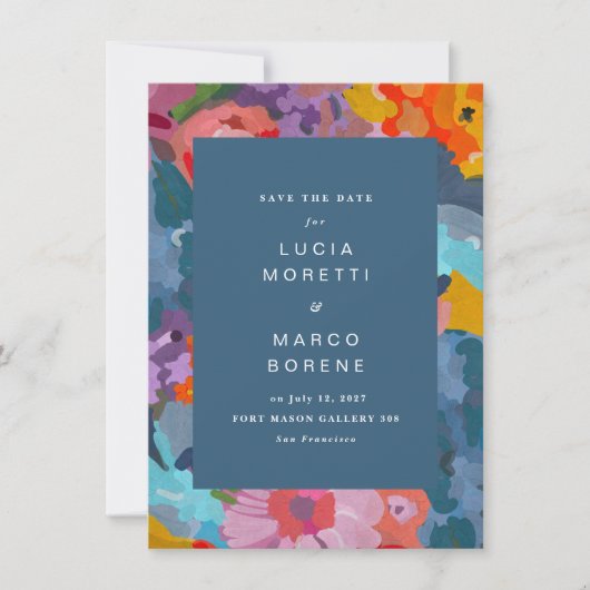 Stralende bloesems save the date (Voorkant)