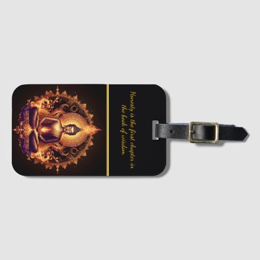 Stralende Boeddha in een moment van rust. Bagagelabel (Voorkant (horizontaal))