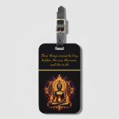 Stralende Boeddha omringd door vlammen. Generatiev Bagagelabel (Voorkant (verticaal))