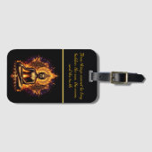 Stralende Boeddha omringd door vlammen. Generatiev Bagagelabel (Voorkant (horizontaal))