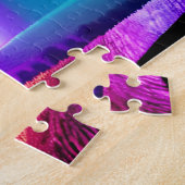 Stralende Boom van het Leven met Regenboogachtergr Legpuzzel (Zijkant)