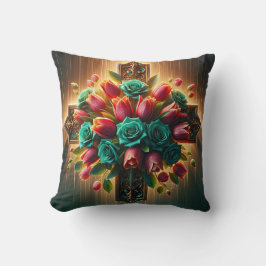 "Stralende Christelijke Kruisbloemen met Regendrup Kussen