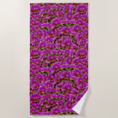 Stralende Clusters: De Magenta Orchidee Symfonie, Strandlaken (Voorkant)