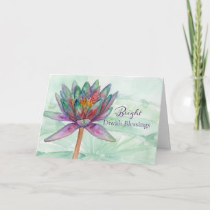 Stralende Diwali Zegeningen Lotus Bloem Kaart