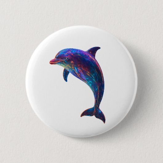 Stralende Dolfijn Kunst Ronde Button 5,7 Cm (Voorkant)