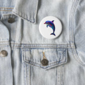 Stralende Dolfijn Kunst Ronde Button 5,7 Cm (In situ)