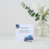 Stralende Elegantie Blauwe Hortensia Wedding Informatiekaartje (Staand voorkant)