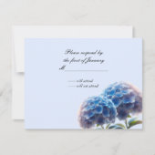 Stralende Elegantie Blauwe Hortensia Wedding RSVP (Voorkant)