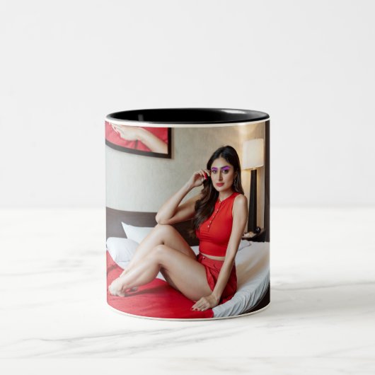 "Stralende Elegantie: Snip in stijl met schoonheid Tweekleurige Koffiemok (Center)