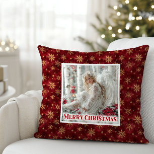 Stralende Engel Poinsettia Kerstkussen Cadeau Kussen