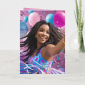 Stralende Etnische Vrouw Natuurlijke Haar Levendig Kaart (Achterkant)