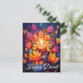 Stralende feestelijke bloei briefkaart (Staand voorkant)