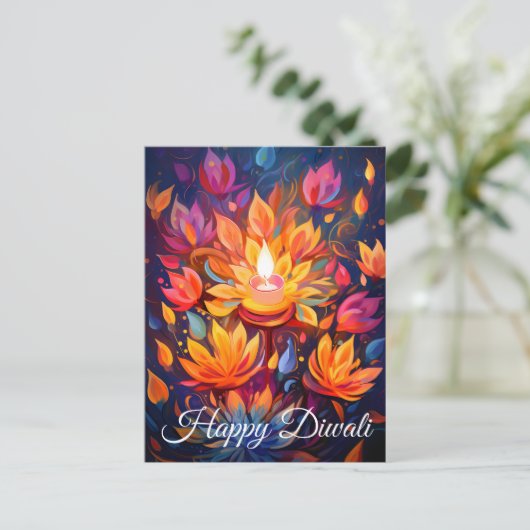 Stralende feestelijke bloei briefkaart (Staand voorkant)