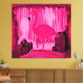 Stralende Flamingo Tropisch Surrealisme Canvas Afdruk (Insitu (Woonkamer))