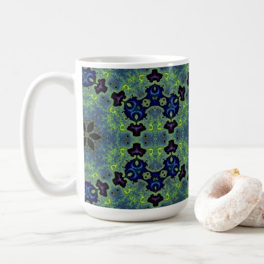 Stralende Fractale Symfonie Koffiemok (Met donut)