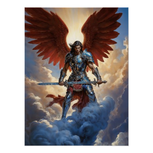 Stralende Garde Aartsengel Michael Perfect Poster (Voorkant)