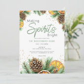 Stralende Geesten Citroen Dennengehakt Kerstfeest  Kaart (Staand voorkant)