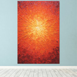 Stralende Gele en Rode Zonneuitbarsting Textuur Canvas Afdruk