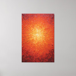 Stralende Gele en Rode Zonneuitbarsting Textuur Canvas Afdruk