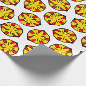 Stralende Gele & Rode Bloemen Burst Cadeaupapier (Hoek)