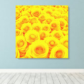 Stralende gele rozentuin canvas afdruk (Insitu (Houten vloer))