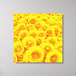 Stralende gele rozentuin canvas afdruk