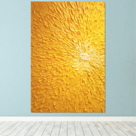 Stralende Gele Zonneuitbarsting Textuur Abstracte Canvas Afdruk