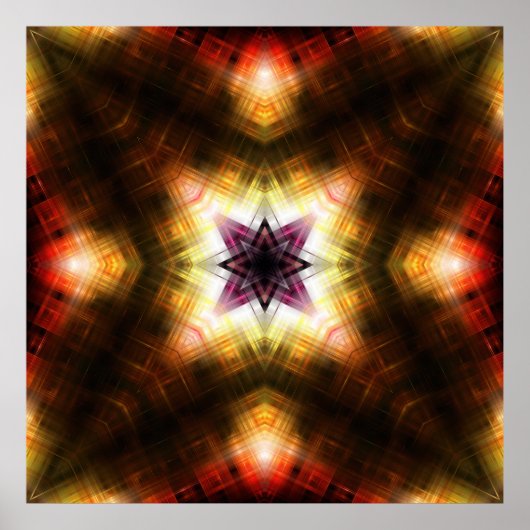 Stralende geometrische starburst met Abstract lich Poster (Voorkant)