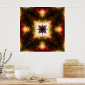 Stralende geometrische starburst met Abstract lich Poster (Keuken)